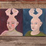 Faces, 2007, oil on canvas, 55 x 225 cm